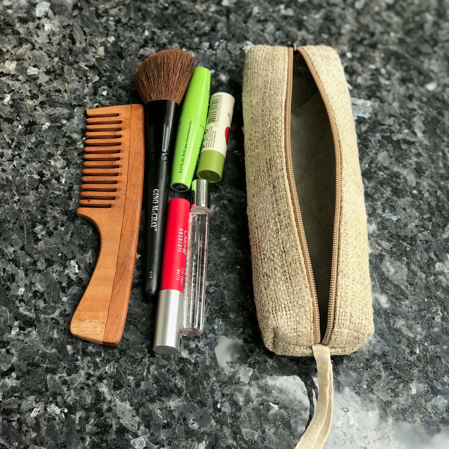 Travel pouch made from 100% pure hemp