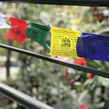 Buddhist Tibetan Prayer Flag Large 480cms garden view