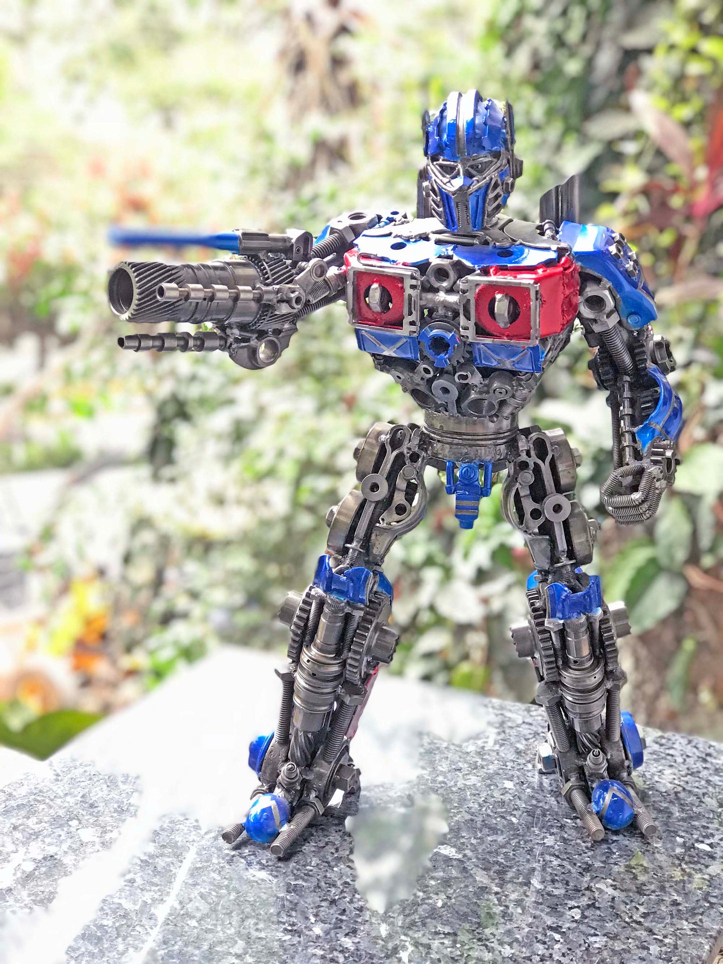 Transformers Optimus Prime hand-crafted from metal