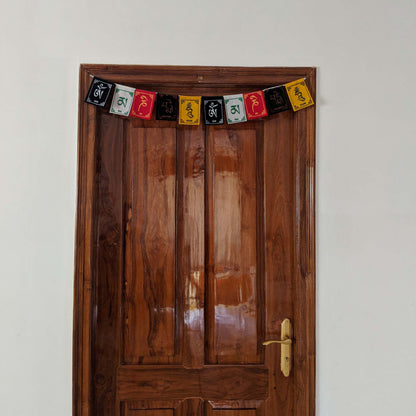 Prayer Flag Om Mani Padme Hum Velvet on home door