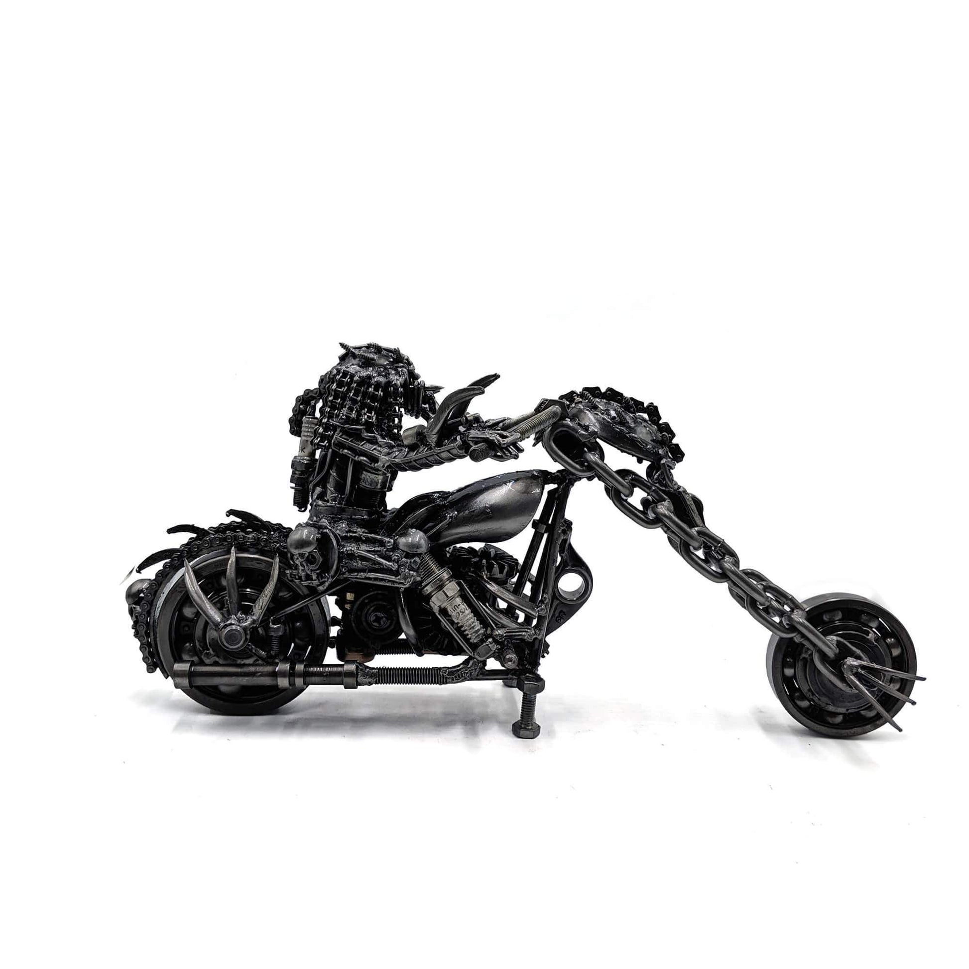 Predator on Bike Metal Art Figurine
